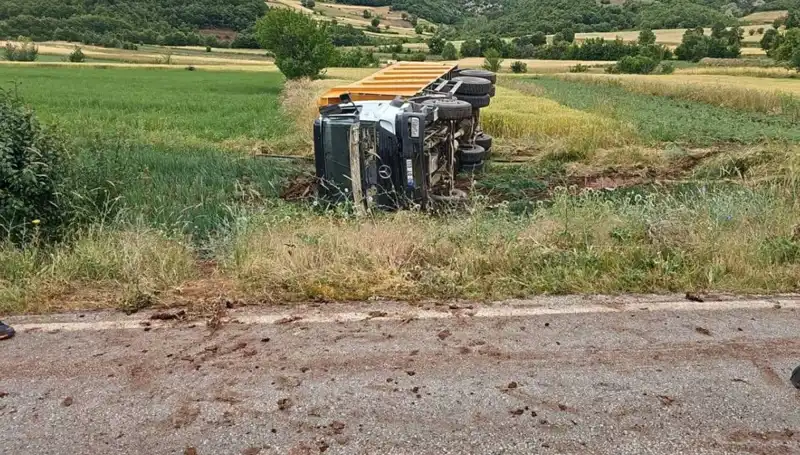 Tokat'ta Kamyon Devrildi: Şoför Kaza Sonrası Hayatını Kaybetti