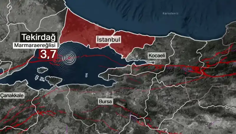 Marmara Denizi'nde Deprem: 3.7 Büyüklüğünde Sarsıntı Yaşandı